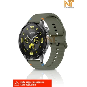 Huawei Watch Gt2 / Gt2 Pro / Gt3 / Gt3 Pro / Gt4 / Gt5 / Gt5 Pro / Gt6 / Gt6 Pro 46mm Uyumlu Wave Silikon Kordon 22mm
