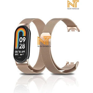 Xiaomi Mi Band 8 / 9 / 10 Uyumlu Metal Hasır Kordon