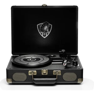 Reg Vintage 102B Plus Plak Çalar - Siyah - (Şarjlı, Bluetooth, Dahili Hoparlör ve Metal Iğneli)