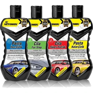 Premium Cila – 4’lü Paket | Ince/kalın Çizik Cilası, Süper Parlak Cila ve Far/stop Cilası