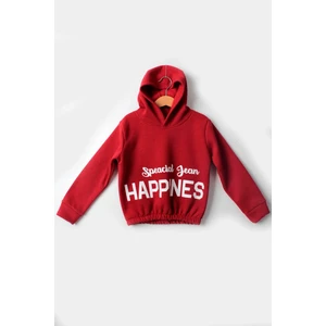 Çocuksan Kız Çocuk Happınes Sweatshirt - Çocuksan - Sweatshirt - Kırmızı - 10 Yaş - CS2023000072-4287