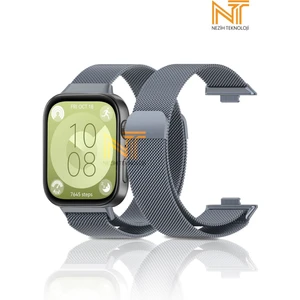 Huawei Watch Fit 3 / Fit 4 / Fit 4 Pro Uyumlu Milano Hasır Örgü Metal Magnet Pratik Kordon