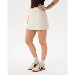 Ayma Active Kadın Krem Şortlu Çan Etek - EcoVero™ Viskoz, Bel Lastikli, Dar Çan Kesim, İç Şort Katmanlı Günlük ve Spor Mini Etek