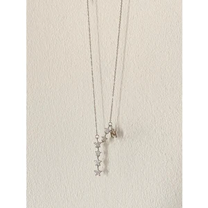 Kayan Yıldız N Harfli Çelik Kolye