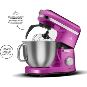Mastermaid Chef Pro Çift Kollu Stand Mikser Fushia Love 1750W