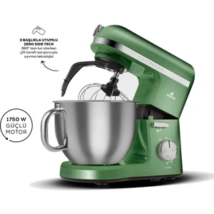 Mastermaid Chef Pro Çift Kollu 1750W Stand Mikser Emerald Green