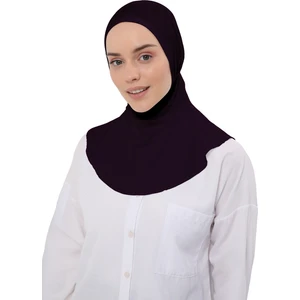 Kadın Tesettür Pratik Boyunluklu Hijab - Sporcu Bone - Mürdüm