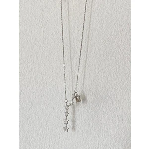 Kayan Yıldız M Harfli Çelik Kolye