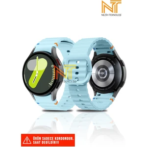 Nezih Case Samsung Galaxy Watch Fe / 4 / 5 / 5 Pro / 6 / 7 40 42 44 46MM Uyumlu Wave Silikon Kordon