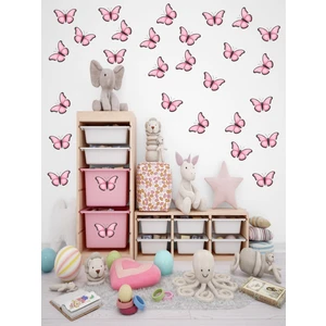 Pembe Kelebekler Bebek Çocuk Odası Duvar Sticker 70 Adet