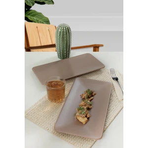 Mat Toprak Taupe Siera Kayık Tabak 33 cm 2 Adet 977