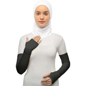 Parmak Geçmeli Penye Tesettür Kolluk Füme