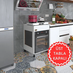 Kenzlife ankastre modülü kabini tilkowski3 byz 85*60*56 fırın ocak dolabı ayarlı ayaklı üstü kapalı
