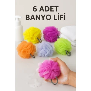 6'lı Banyo Lifi Vücut Kesesi Top Lif