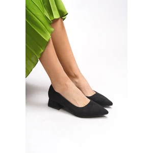 Kadın Sivri Burunlu Kısa Topuklu Ayakkabı Siyah 001241863 Rahat Taban