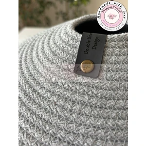 Double Knot Design Damacana Kılıfı Dekoratif Sepet - Organizer / Hediyelik Hasır Jüt Tress