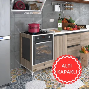 Kenzlife ankastre modülü kabini altın3 crd fırın ocak dolabı kapaklı ayaklı
