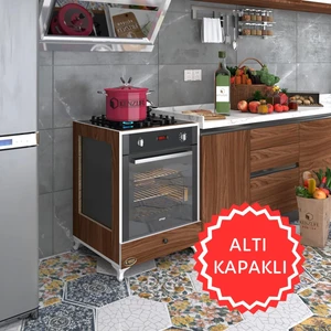 Kenzlife ankastre modülü kabini altın3 cvz fırın ocak dolabı kapaklı ayaklı