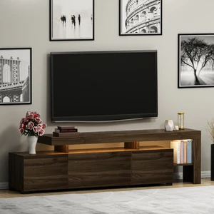 İnarch Dizayn Beliz Ceviz Renk Işıklı Tv Ünitesi