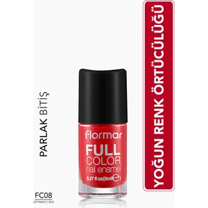 Full Color Ultra Yüksek Pigmentli & Parlak Bitişli Oje (FC08 Optimistic Red) 8682536065382