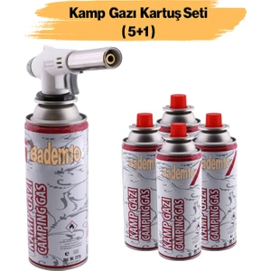 Çakmaklı Pürmüz Yedek Kartuşu Kamp Gazı 227 Gram Piknik Kamp Mangal Mutfak Ateş Tutuşturucu 5'li Set