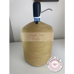 Double Knot Design Damacana Kılıfı Dekoratif Sepet - Organizer / Hediyelik Hasır Jüt Tress