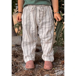 Müslin Pantolon Çift Çizgili