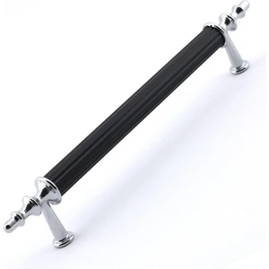 Tuana Rustik Alüminyum Metal Lüks Modern Mobilya Çekmece Mutfak Dolabı Kulpu Siyah-Krom