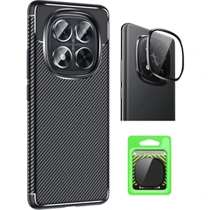 Xiaomi Redmi Note 14 Pro Plus Kılıf Auto Focus Karbon Tasarım Zore Negro Silikon Kapak + Kamera Lens Koruyucu