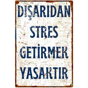 “dışarıdan Getirmek Yasaktır” Yazılı Dekoratif Tabela – Retro Tasarım Alüminyum Levha