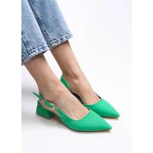 Kadın Topuklu Ayakkabı Modern Kısa Topuk Yeşil Renk ile Şıklığı Yakalayın