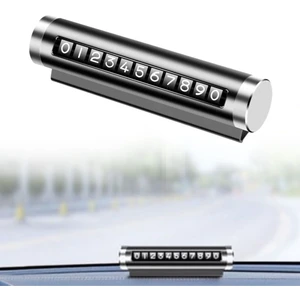 Kib Pazarlama® Alüminyum Kasa Siyah Renk Çevirmeli Araç Içi Telefon Numaratörü Park Oto Numaratörü