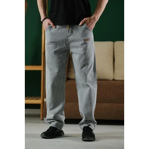 Reax Rayn Beli Lastikli Ipli Düz Paça Rahat Kesim Erkek Jean Pantolon