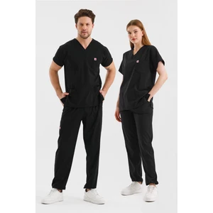 Coreflex Likralı Siyah Doktor Hemşire Takım Üniforma