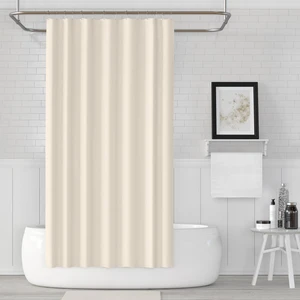 Banyo Perdesi 1x120x200 Tek Kanat Duş Perdesi Halka Hediyeli Duşakabin Perdesi 0010 Krem