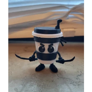 3D Layer Craft Cappuccino Assassino Figür Tung Tung Tung Sahur Karakteri Brainrot Figür 10 cm