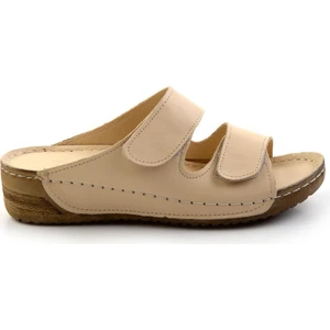 Bej Leather Kadın Terlik K04331023203