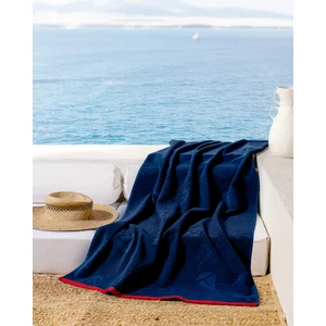 Pappier %100 Pamuk Plaj Havlusu - Lacivert - 70X150 cm
