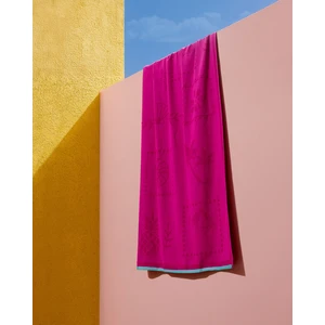 Sorle %100 Pamuk Plaj Havlusu - Fuşya - 70X150 cm