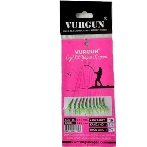 80GR 10 Iğneli F2 Kısa Köstek Siyah Iğne Yeşil Organze Çapari