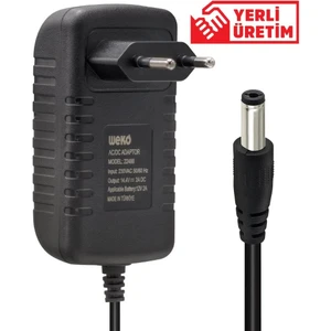 Weko 14.4 Volt 2 Amper 5.5x2.5 Uçlu Akü Şarj Cihazı Kırmızı Yeşil Ledli Adaptör