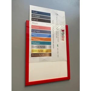 4 Adet A4 Kırmızı Belge Sertifika Çerçevesi Kendinden Yapışkanlı Kolay Değiştirilebilir Föylük