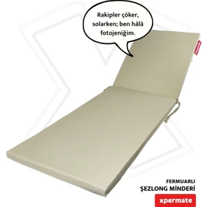 Fermuarlı Şezlong Minderi Su İtici Kumaş Katlanır Şezlong Minderi Katlanabilir Plaj Minderi 60X180X5
