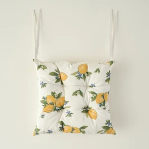 Lemoncello Yellow Baskılı Sandalye Minderi Sarı (40X40 Cm)