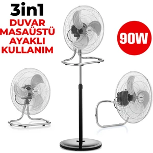 Ms-18 Asil Ayaklı Sanayi Tip Vantilatör 90W 18INCH 3 Kademeli
