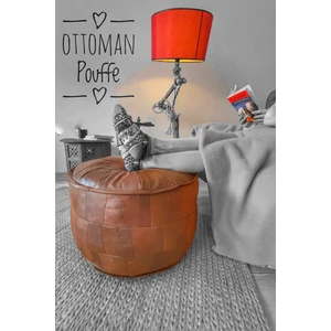 Hakiki Kuzu Deri El Yapımı İskandinav Ev Balkon Bahçe Bungalov Bohem Yer Ayak Uzatma Puf Minderi 60X40cm(DOLGULU) En Özel Babalar Günü Hediyesi !