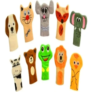10 Adet Hayvanlar Parmak Kukla Hayvanlar Parmak Kukla Seti Eğitici ve Eğlenceli Nakış Işleme Keçe