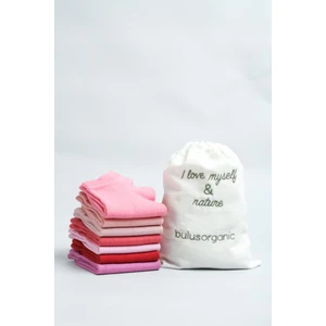 Buluş Organic 7'li Pembe Tonları Organik Penye Pamuk Kadın Patik Çorap