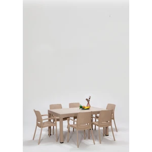 Rattan Large Lüx Masa Takımı  Cappucino