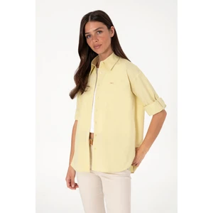 U.S. Polo Assn. Kadın Açık Haki Gömlek Desenli 50306390-VR183